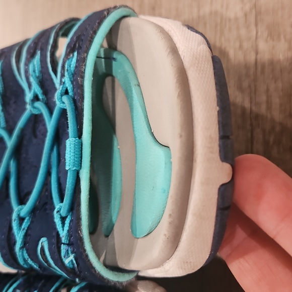 Ryka Glance Women's size 9W  Blue Faux Leather Bungee Sporty Open Toe  Sandals - Picture 6 of 9